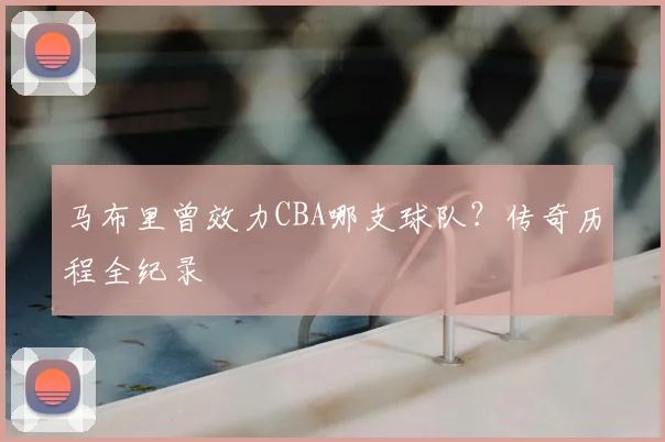 马布里曾效力CBA哪支球队？传奇历程全纪录