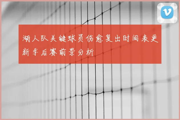 湖人队关键球员伤愈复出时间表更新季后赛前景分析